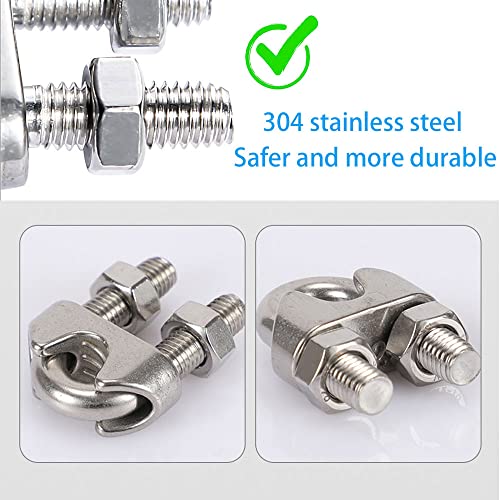 Bbaoo M3 Fune Metallica Morsetto, 20 Pezzi Fune