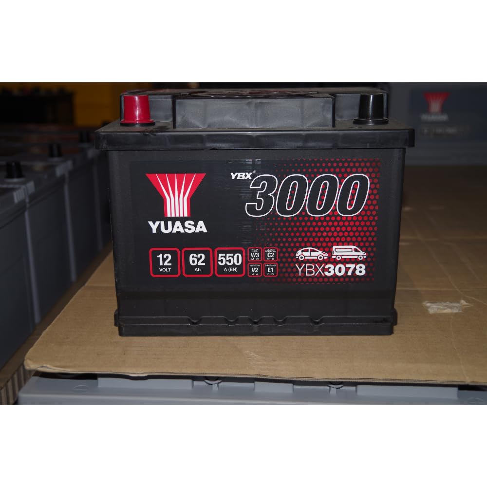 YUASA Batteria 62, Ah 550, A/EN YBX3078 L 243mm B 175mm H 190mm Compatibilità con TOYOTA Yaris Hatchback P1, CHEVROLET CAPTIVA C100, C140, NISSAN TERRANO II R20, JEEP Renegade SUV BU, B1, ALFA ROMEO