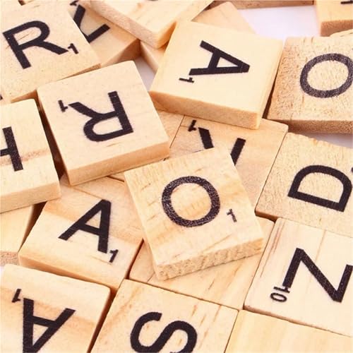 Scrabble Tiles 6 sets piezas de madera letras números miniatura 3