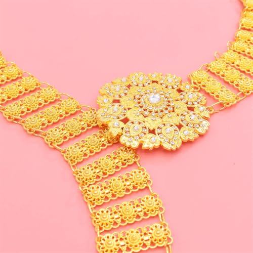 Ethnic Bohemian Afghan Flower Gold Alloy Belly Waist Chains Dance Dress Belt Arab For Women Party Body Jewelry4