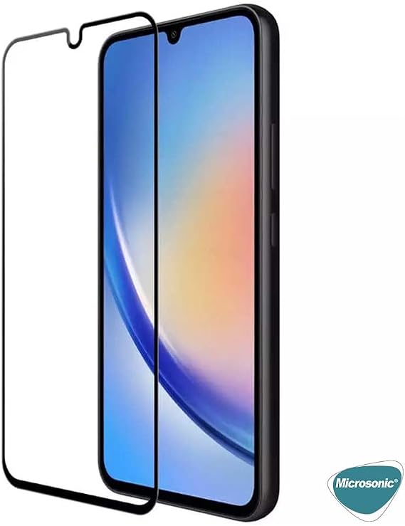 Microsonic Samsung Galaxy A16 Tam Kaplayan Temperli Cam Ekran Koruyucu Siyah [Galaxy A16 ile Uyumlu Ekran Koruyucu - Siyah]