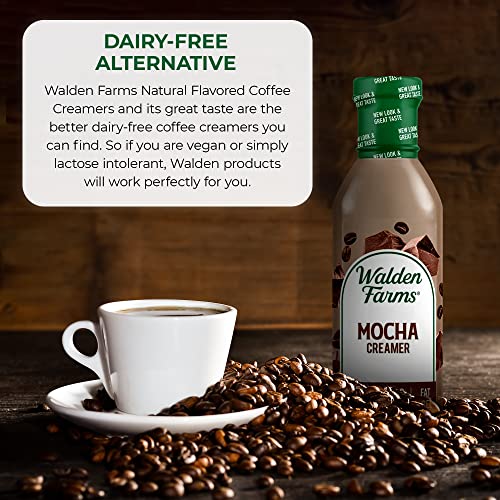 Walden Farms Mocha Coffee Creamer 12 Oz Bottle (Pack Of 6) Rich & Smooth | Fresh And Flavorful | Vegan, Paleo And Keto Friendly | Non-Dairy Milk Substitute | 0G Net Carbs | For Coffee | Tea | Smoothies | Shakes | Cocktails And More #TOP2