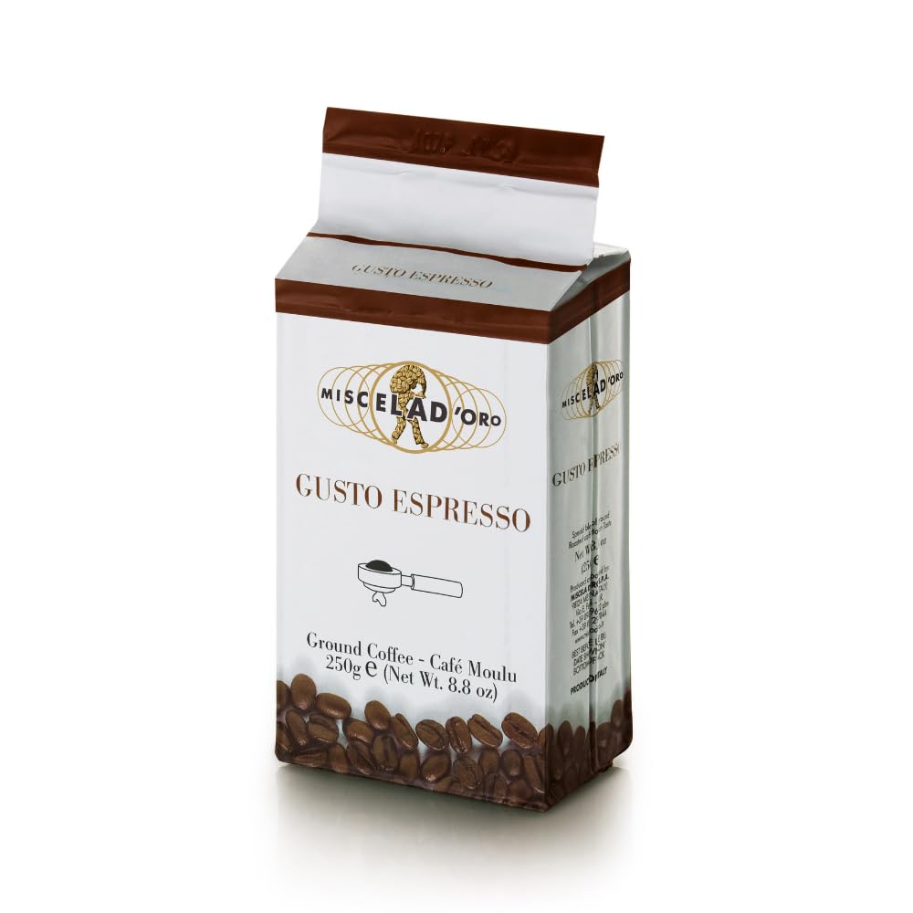Miscela d'Oro Gusto Espresso - Caffè macinato per macchine espresso domestiche - 8 confezioni da 250g