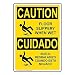 ComplianceSigns.com CAUTION Floor Slippery When Wet English + Spanish OSHA Safety Label Decal, 10x7 in. Vinyl for Facilities