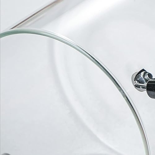 Miniatura 6 de Cacerola de vidrio con tapa, resistente al calor, olla de cocina de vidrio de borosilicato de madera con doble asa, cristalería transparente para