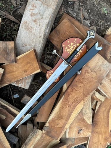 SHINY CRAFTS Handmade Viking Sword, King Arthur Medieval Historical Sword with Scabbard Medieval Crusader Sword, Knights Templar Sword (VBS-0005)