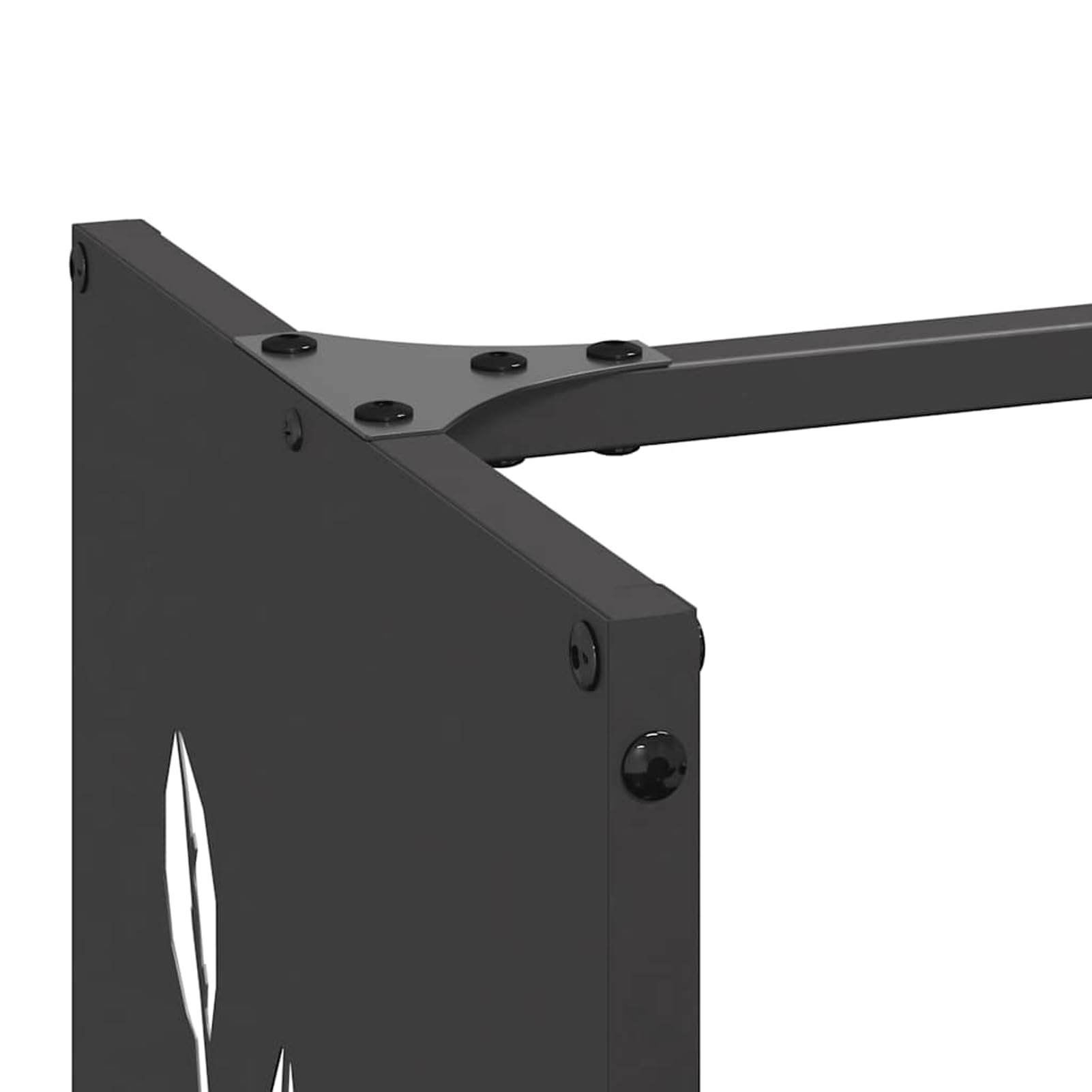 Gecheer Brennholzregal Schwarz 40x30x80 cm Kaltgewalzter Stahl, Kaminholzregal Kaminholzunterstand für innen und außen Lagerfeuer Camping Reisen864219