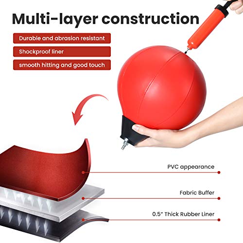 KINGSO Punching Bag for Kid & Adults, Punching Bag with Stand Plus Boxing Gloves, Adjustable Height Speed Bag for Exercise and Fitness Fun for Entire Family - Thumbnail 4
