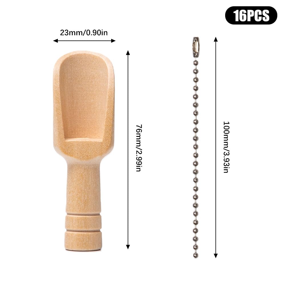 16 Mini Palette In Legno Per Sali E Spezie - 2,3x7,6 Cm - Naturali, Per Cucina, Bagno, Miele, Caramelle - Foto 12