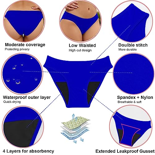 Image of SherryDC Women's Period Swimwear Bikini Bottoms-Menstrual Leakproof Swimsuit Bottoms Briefs for Teen Girl