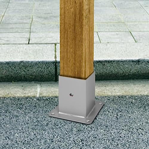 Anclaje de Poste de Acero Inoxidable de Alta Resistencia para terrazas de hormigón/Madera, pérgolas, buzones y Soportes de barandilla, 120 x 120 mm (4,7 x 4,7 Pulgadas)