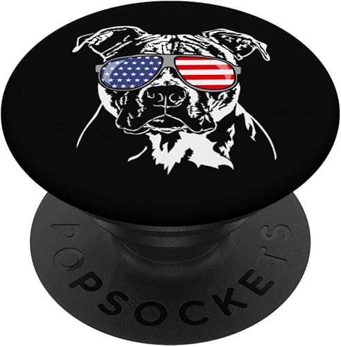 Regalo divertido con la bandera de Pitbull de Estados Unidos para perro  PopSockets Grip y soporte para teléfonos y tabletas