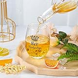 Patelai Valentine Couples Gifts His Lordship and Her Ladyship Gin Glass Gift Set to Bride and Groom Cocktail Short Glasses Stemless Wine Glass to Couple Wedding Anniversary Date Party, 16 oz - Image 5