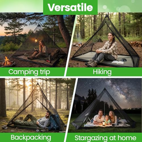 CrystalSylara 1 Set Mosquito Netting for Camping with Carry Bag Compact Lightweight Mosquito Net for Bed Outdoor Sleeping Bags Tent Screen Rooms - image 6