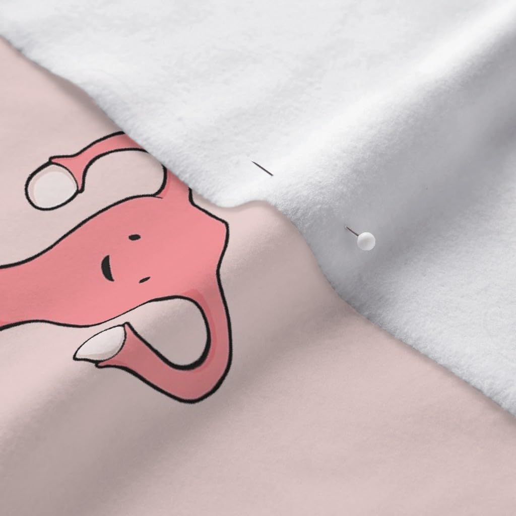 Spoonflower Fabric - Happy Uterus Pink Large Rose Blood Woman Female Anatomy Womb Printed on Polartec(R) Fleece Fabric by The Yard - Sewing Blankets Loungewear and No-Sew Projects