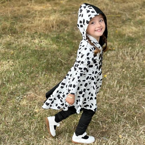 HINTINA Infant Toddler Girl Dalmatian Print Clothes Set Vintage Halloween Outfits3