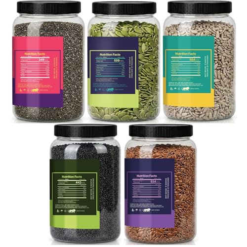 Image of LILA DRY FRUITS Super Seeds Combo Pack Chia Pumpkin Flax Watermelon & Sunflower Seed 100 g x 5 | Raw Seeds Mix for Daily Nutrition & Healthy Snacking Perfect for Gifting