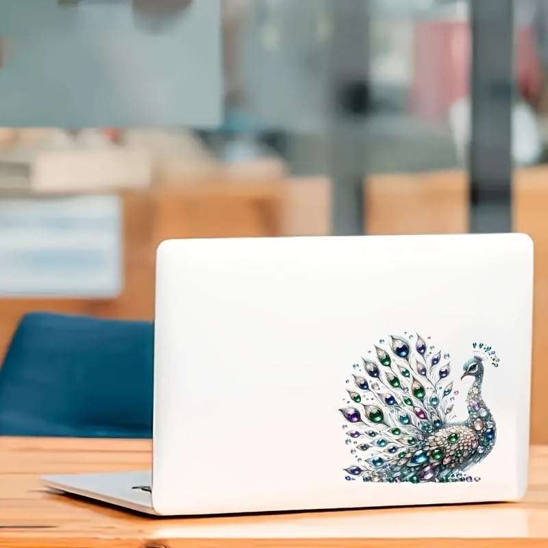 SLGIFT Glass Peacock Vinyl Sticker, Multicolor, 6 Inch, Waterproof, Contemporary Design for Cars, Laptops, Walls 3