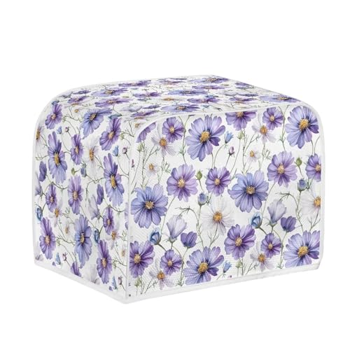 Image of Talayituse Daisy Flower Print Toaster Cover 2 Slice Wide Slot, Lightweight Bread Maker Cover Dust Protection Washable Appliance Bag, S