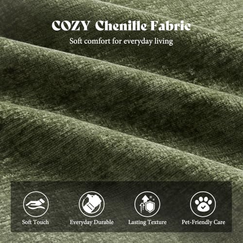 Image of AMERLIFE Oversized Bean Bag Chair for Adults, Chenille Boneless Chair,Green