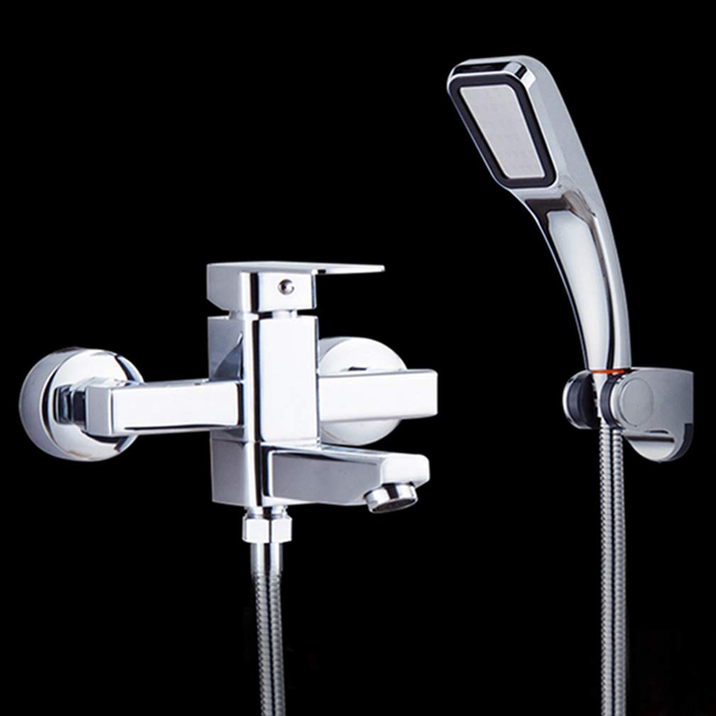JYBNBBE Bathtub Faucet Water Tap Hot and Cold Water Mixer Wall Mounted Shower Head Short Spout Bathroom Single Lever Tub Faucet
