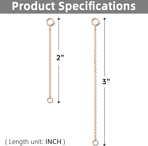 Miniatura 99 de Extensor de collar de plata de ley 925, extensores de cadena de collar para mujer, pulsera de cadena, extensión de joyería para collares, juego de 3