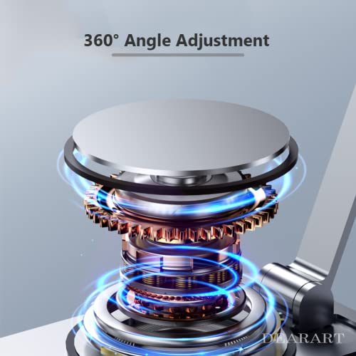 Image of DEARART Cell Phone Stand, 360 Adjustable Phone Stand for Desk, Silver Foldable Phone Holder Fully Carried Easily, Compatible Phone Pad Tablet etc.