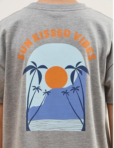 Image of Amazon Brand - Symbol Boys 100% Cotton Oversized Graphic Printed Half Sleeves T-Shirt | Age 6-14 Years