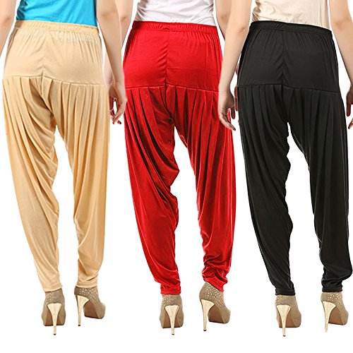 Image of Buy That Trendz Patiyala Pants for Women 3 Combo Patiyala Salwar Harem Viscose Bottoms Pants for Women