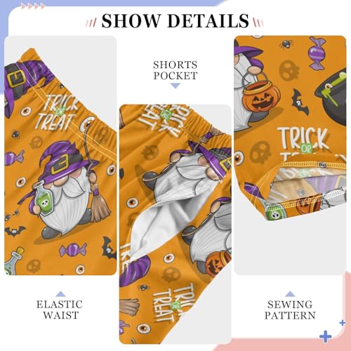 Boys' Pants Halloween Witches Gnome Cute Long Bottoms Jogger Pants Elastic Waist Trousers with Pockets S-XL4