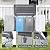 Aoxun Outdoor Storage Cabinet 35 Cu.Ft Outdoor Trash Can Storage Shed Waterproof Horizontal Storage Shed Outdoor Storage for Garbage Bin, Generator, and Lawn Mower (White)