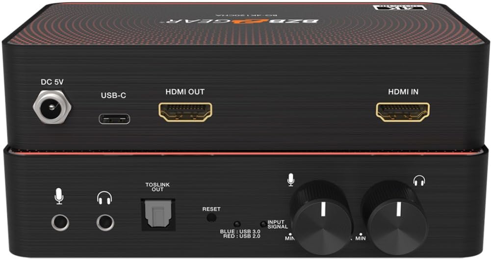 BZBGEAR USB-C 4K120 Video Capture Card with Scaler, HDMI 2.1 Loop Out, Audio & HDR10 to SDR Conversion - BG-4K120CHA