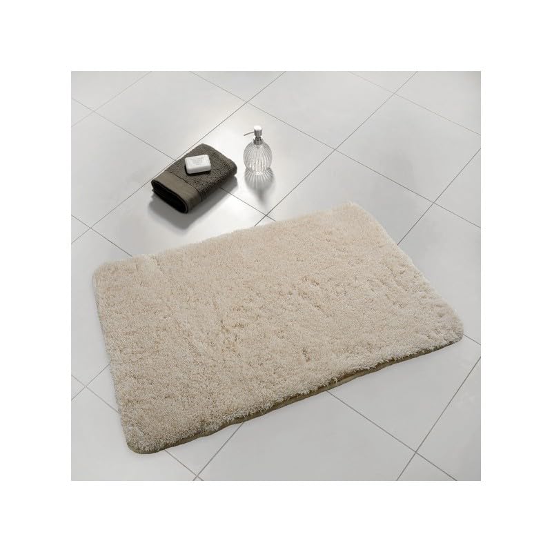 Spirella - Alfombra de Baño - Accesorio de Baño Acrílico Suave y Cómodo - Ideal para Baño - Antideslizante y Absorbente - Diseño Elegante - 80x150cm - Beige