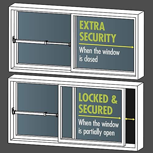 Ideal Security Window Security Bar with Childproof Lock, Adjustable Window Lock AC Units and Inside Security, Horizontal and Vertical Sliding Window Bar, Black (10.6-16.625 Inches) by Ideal Security - Image 7