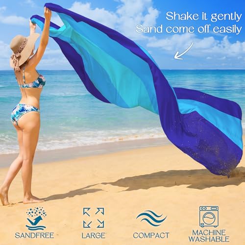 Beach Blanket Waterproof Sandproof Large 78''X81''/10'X9' Beach Towel Mat - image 4