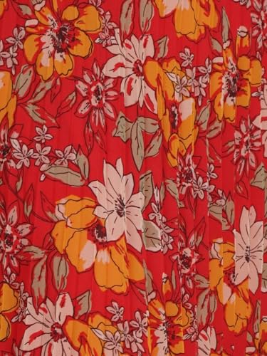 Image of NUEVOSDAMAS Floral Printed Pleated Navy /Multi Skirt