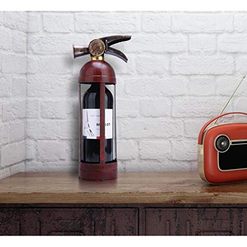 Soporte para botellas de vino de hierro rojo y negro artesanal miniatura 5