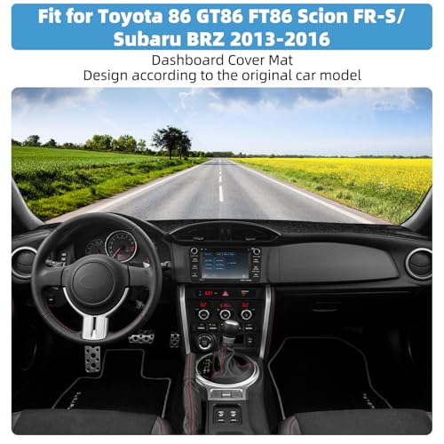 Image of Dash Cover Mat Compatible with Toyota 86 GT86 FT86 and Fit for Scion FR-S and Fit for Subaru BRZ 2013-2016 Dashboard Cover Mat Interior Accessories