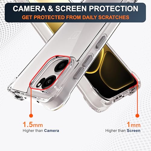 Image of CEDO Cover for OnePlus Nord CE 6 (5G) | Camera Protection Shockproof Bumper-Edge | 360 Degree Protection Acrylic Crystal Clear TPU+PC | Transparent Back Case Backcover (Transparent)