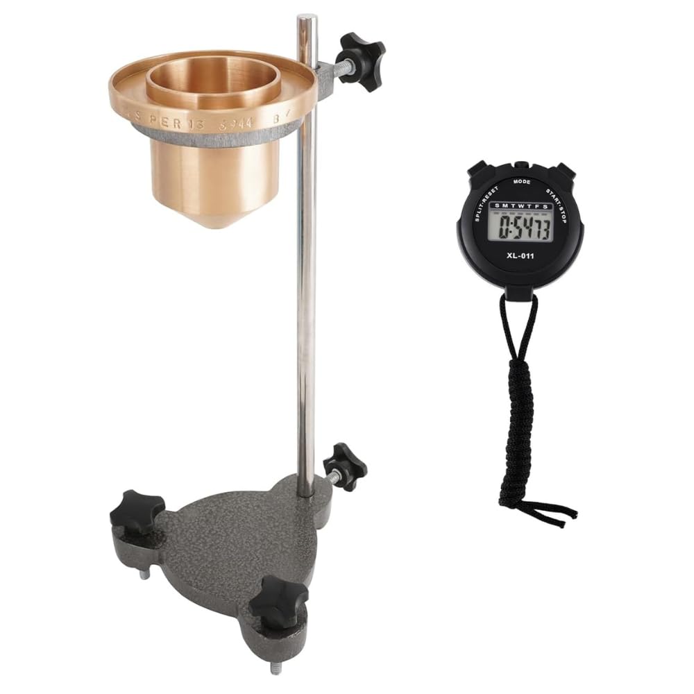 B4 Viscosity Cup – Precision Brass Viscometer with Stand & Stopwatch | Viscometer Cup | B-4 Liquid Flow Meter Viscometer With Heavy Cast Iron Stand-image-16