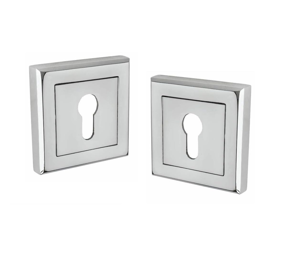 Golden Grace Door Key Hole on Square Rose in Polished Chrome Finish, Escutcheon for Normal 3 Lever & 5 Lever Lock Keys