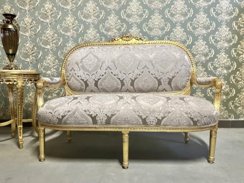 CasAmin Home & Living Gold Lounge Sofa Set, Retro Barock Rokoko Stil, Couch Set für Wohnzimmer Heimdekoration für Hotel Lounge – Bild 5