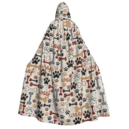 Cape de carnaval avec capuche motif pattes idéal pour fête déguisée