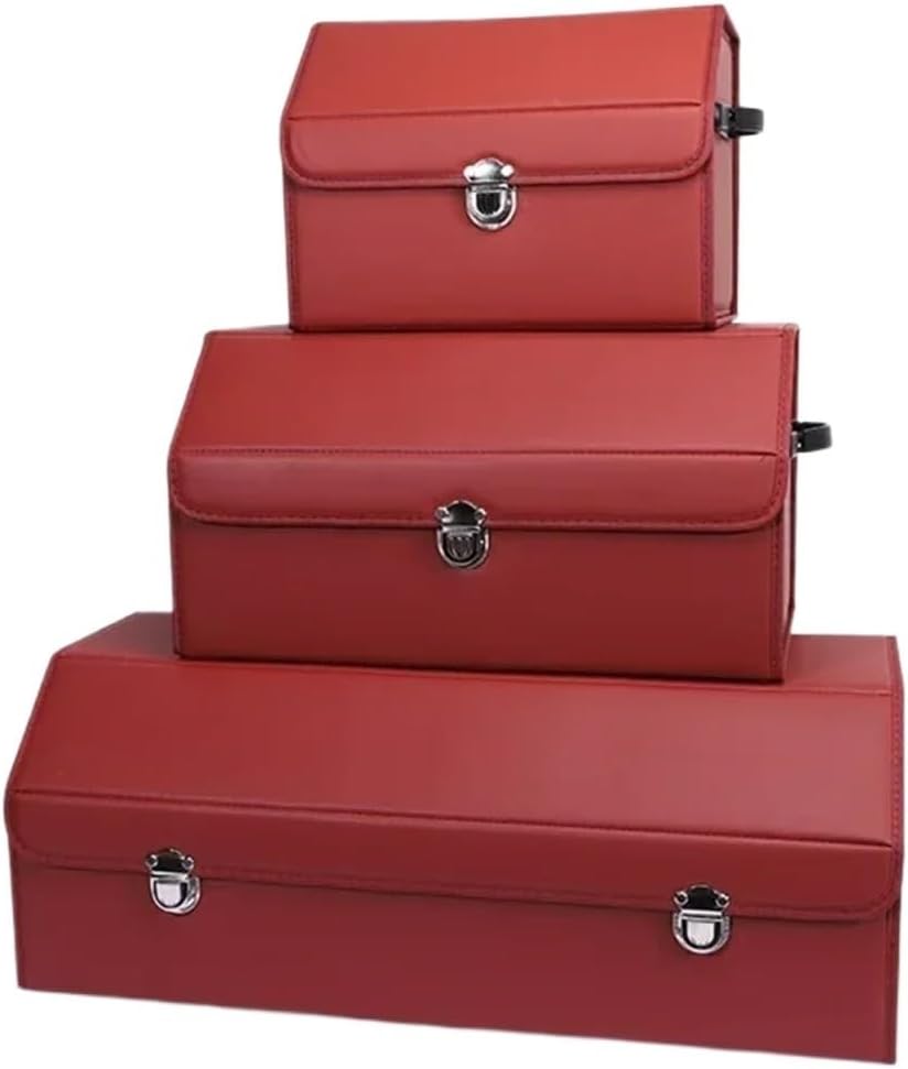 Car Trunk Organizer Car Trunk Organizer Organizers And Storage Suv Faux Leather Foldable Trunk(Purple Red,M-53x31x29)