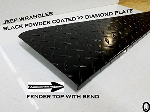 Fits With Jeeep Tj Black Powder Coated Diamond Plate Full Top Fender Covers With Bend #TOP5