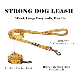 Qqpets dog harness leash set adjustable heavy duty no pull halter harnesses for small medium large breed dogs back clip anti twist perfect for walking xs12 18 chest girth yellow bee   cucciolini doodles