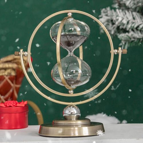 Sanduhr 30 Minuten, Metall Messing Sanduhr,Große Sanduhren Vintage，Geschenk Sanduhr,Für Haus, Schreibtisch, Büro, Hochzeits Dekoration. (schwarz)