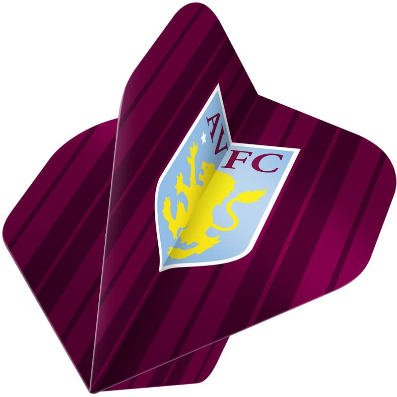FOCO Officially Licensed Aston Villa Football Club 100 Micron No 2 Shape Dart Flights, Vertical Stripe, 5 Sets of 3 Flights (F3943)