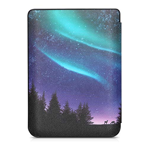 kwmobile hoes compatibel met Kobo Nia - Case voor e-reader in turquoise/blauw/zwart - Noorderlicht Hert - Image 4