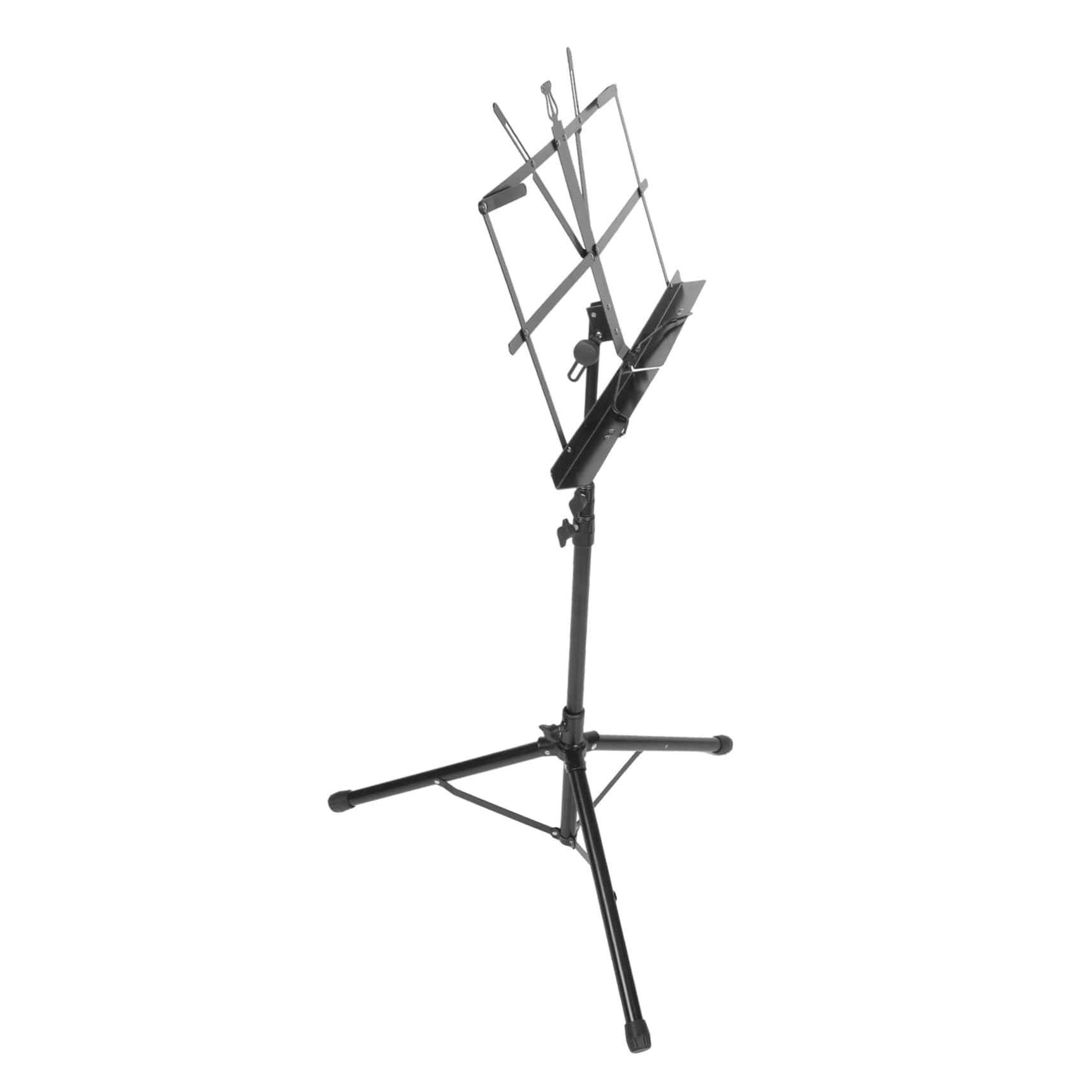 Leggio per Spartiti Musicale Pieghevole, Altezza Regolabile, Ferro Nero, Base a 3 Gambe, Lettura Comoda da Terra, per Concerti All'aperto
